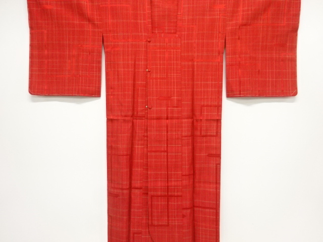 リサイクル　未使用品　格子模様織出し雨コート